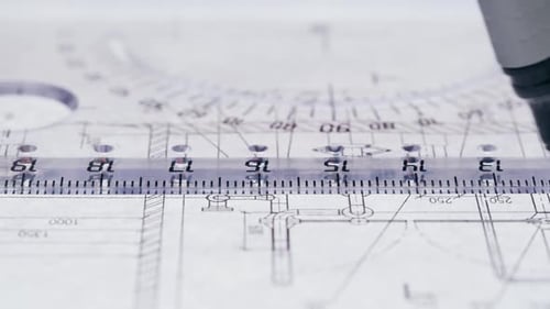 Liner Thin Marker Plan Blueprint Closeup