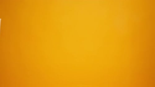 Hands in Gloves Holding Cardboard Box on Yellow Background