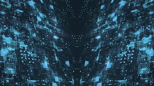 Futuristic Digital Data Stream Technology Background Animation