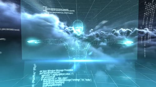 Digitally generated video of human body