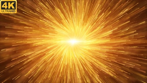 Radiant Golden Particles Burst Reveal Animation