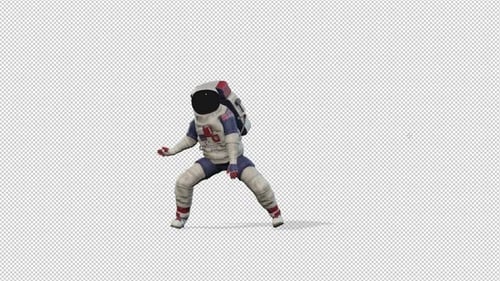 3D Astronaut Dancing Animation with Alpha Channel