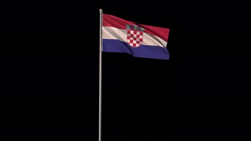 Waving Flag of Croatia with Alpha Channel
