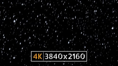 Falling Snow on Black Background for Overlay