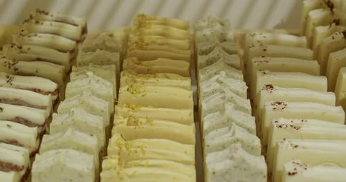 Rows of Freshly Made Artisan Soap Bars