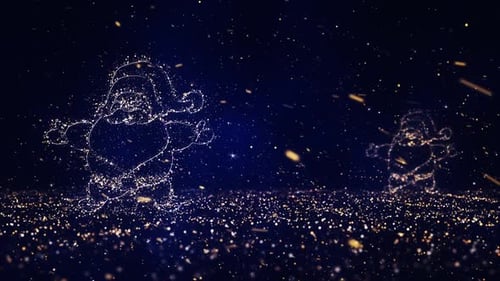 Glittering Santa Claus Christmas Holiday Background Loop