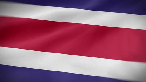 Realistic Costa Rica National Flag Waving Loop