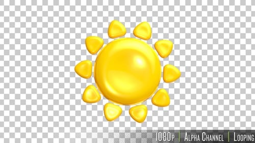 Sonniger Sommer 3D Emoji-Symbol auf Alpha