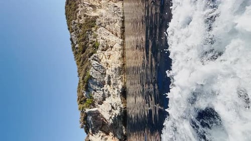 Vertical Footage From Boat in Motion the Picturesque Bay of Dalyan in Turkey Near One of the Many