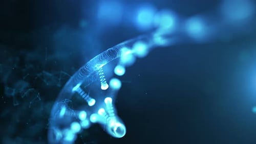 Abstract DNA Double Helix with Depth of Field Rotating