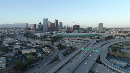 Aerial view of highways in Los Angeles