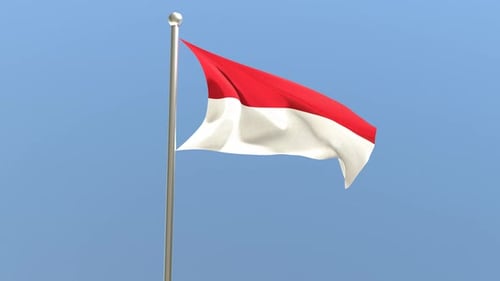 Realistic 3D Waving National Flag Against Blue Sky
