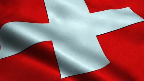Realistic Waving Switzerland Flag Loop Background