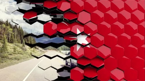 3D Hexagon Grid Tile Reveal Transition