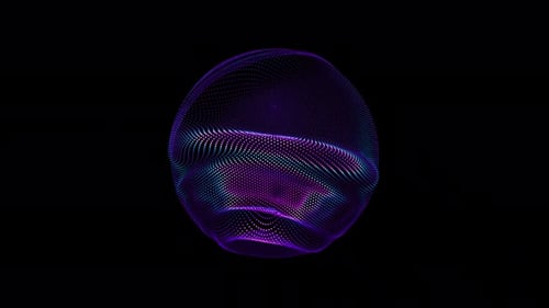 Ondes de distorsion en boucle sur une sphère abstraite de particules