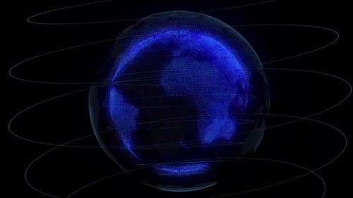 Futuristic Digital Earth Globe Network Technology Animation