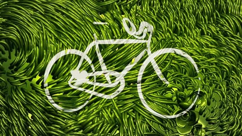 Bicycle and 'Go Green' Scribblings on Green Environment