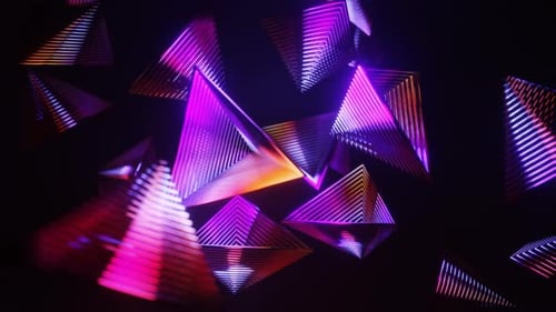 Abstract Multicolor Pyramid Rotating Looping Background