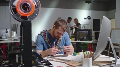 Engineer Testing 3d Printed Puzzle