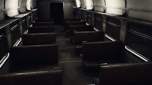 Intérieur de l'ancien train électrique soviétique