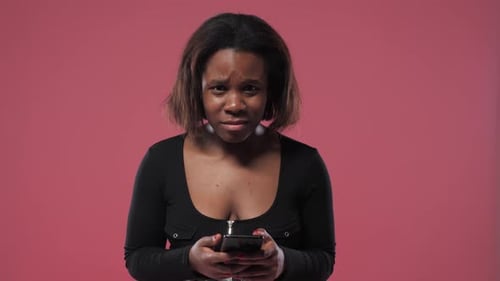 Afro Girl Upset About Phone
