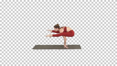 Belle femme pratique le yoga debout (asana) Tittibhasana