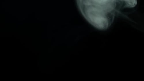 Ethereal White Smoke Swirling on Black Background