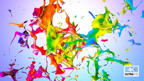 Vibrant Colorful Paint Splash Explosion Dissolving