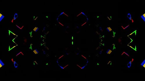 Animación en VJ Loop de un reluciente túnel de neón, caleidoscopio 303