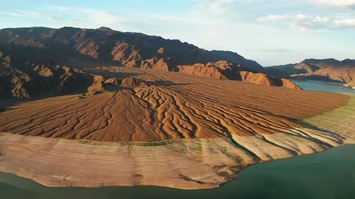 Aerial View of the Dry OrtoTokoy Reservoir in Kyrgyzstan