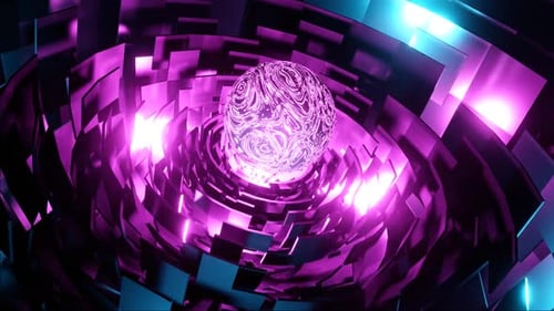 Futuristische HD-Cyberumgebung | Abstrakter Science-Fiction-Technologieschleife