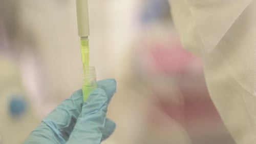 Close Up of Lab Work With Vile