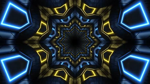 Bucle de túnel de luces neón