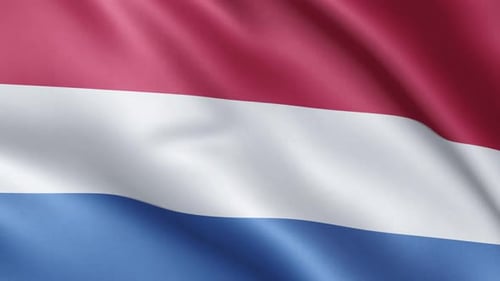 Realistic Waving Flag of the Netherlands Animation