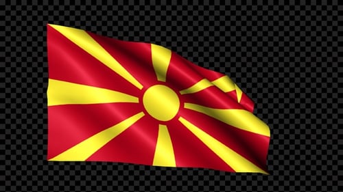 Waving Flag of North Macedonia Animation