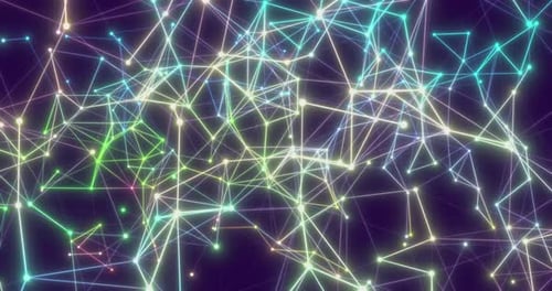Abstract Glowing Network Connection Loop Background