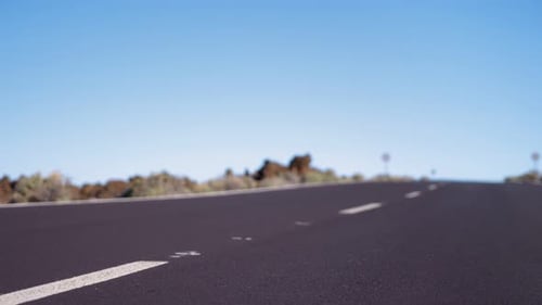 Close-up of Pavement and Road Marking