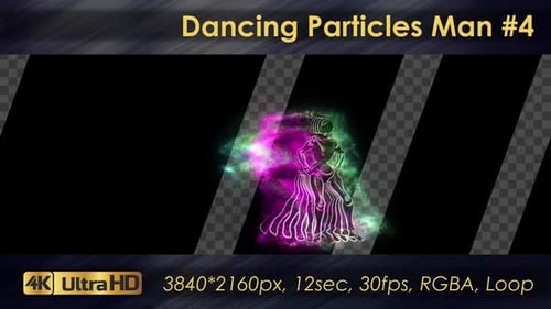 Neon Particle Man Dancing Loop Animation