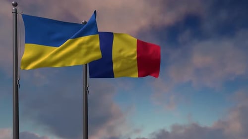 National Flags Waving Realistic Seamless Loop Animation