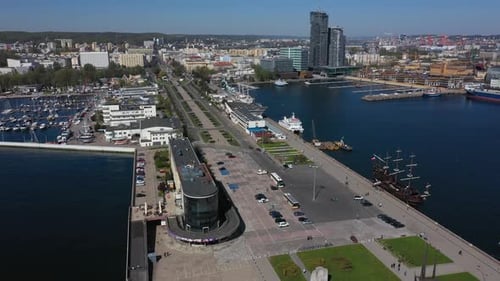 Vue aérienne : La jetée de Gdynia, Pologne
