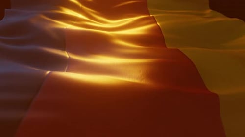 Golden Waving Fabric Abstract Motion Background