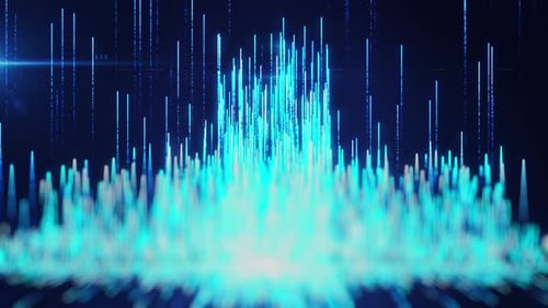 Futuristic Blue Digital Data Flow Abstract Background Animation