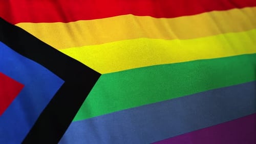 Waving Progress Pride Flag Loop Background