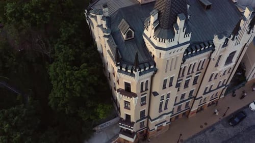 Aerial View on the Roof of Historical European Lowrise Building
