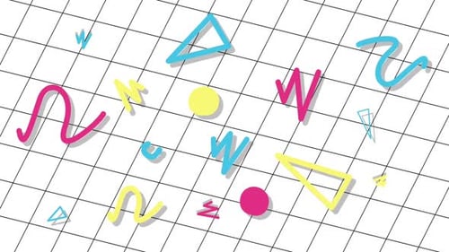 Retro 80s Animated Background with Pop Art Shapes