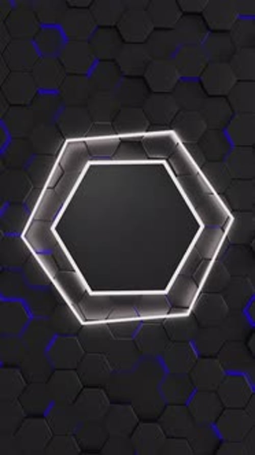 3D vertical background loop. Empty space for text on an abstract futuristic background. Futuristic t