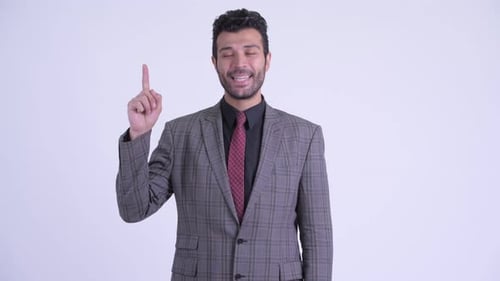 Young Adult Businessman Gesturing Idea and Approval