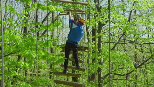 Difficult course in an adventure park