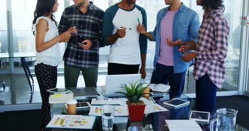 Executive discussing in office