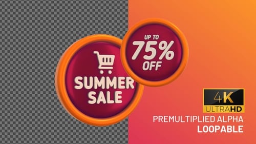 Summer Sale Up To 75 Percent Off Bage Looping with Alpha Channel